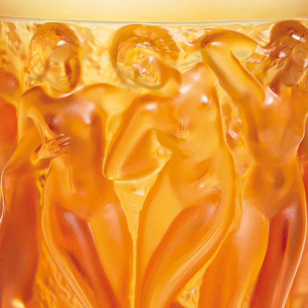 Lalique France Ваза Lalique Bacchantes Amber — купить в Москве | янтарный хрусталь Lalique